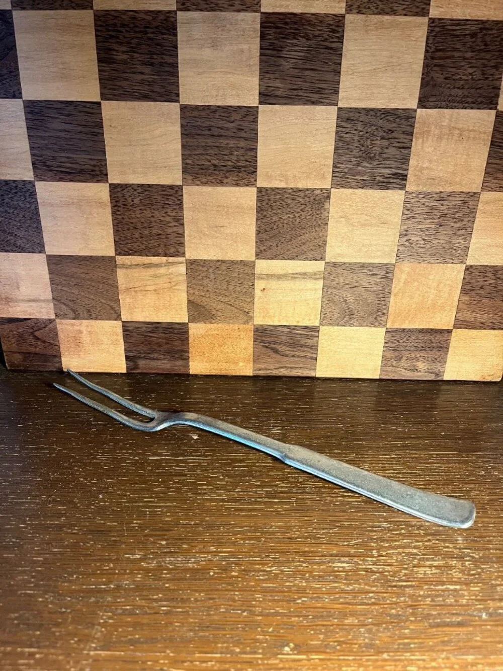 Pewter Meat Fork, some bends in tine